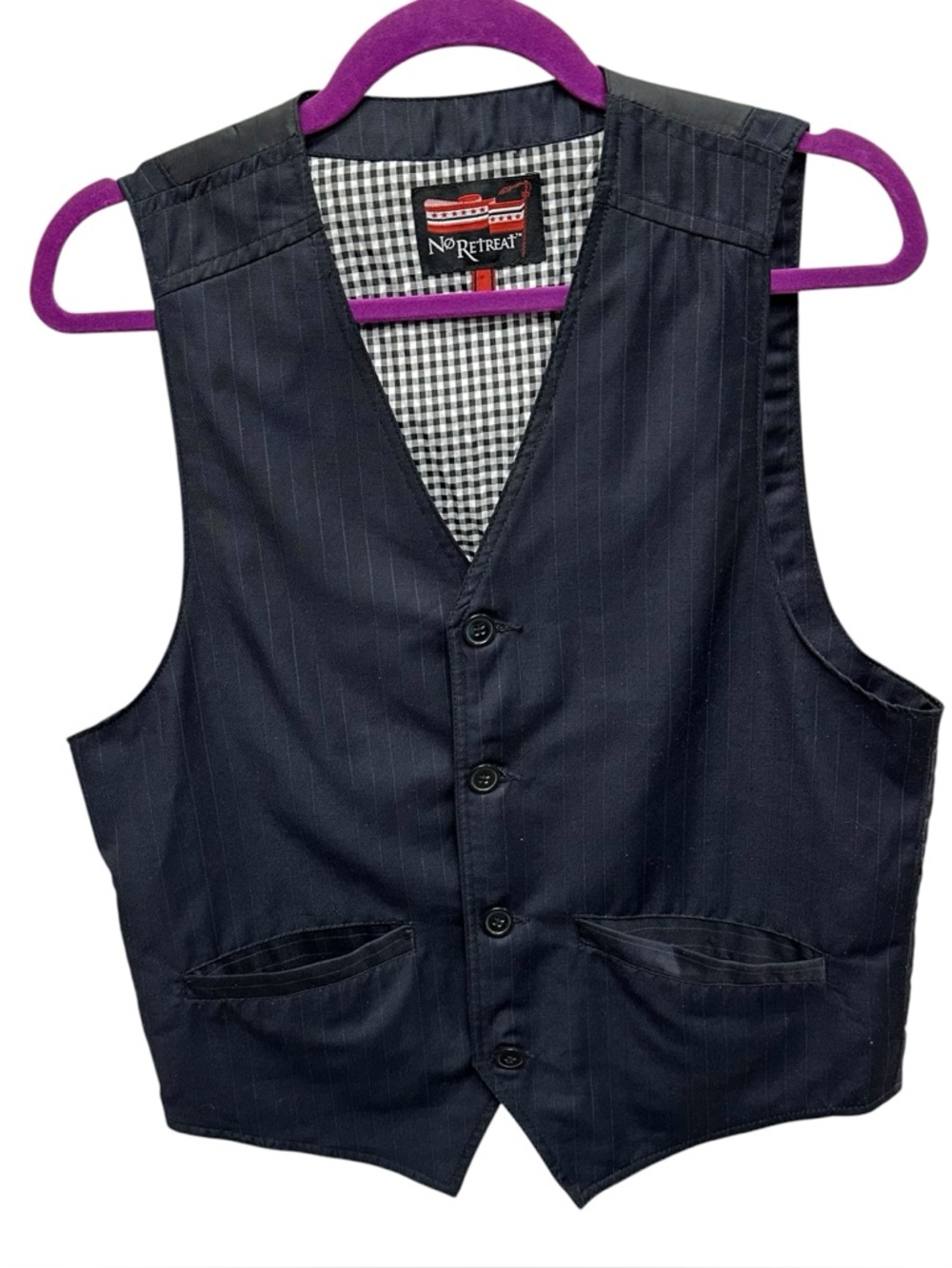 No retreat men’s pin stripe suit vest size medium grunge punk